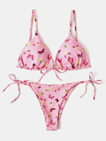 Femme Colorful Bikinis à bretelles spaghetti à imprimé papillon