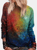 Femme Colorful Sweat-shirt à manches longues décontracté imprimé tie-dye