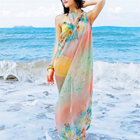 Femme Printemps Été Écharpe surdimensionnée Écharpe solaire Foulards en mousseline de soie Châles Serviette de plage