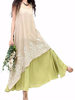 Femme Robe Vintage Élégante Broderie à Manches Courtes Ourlet Irrégulier