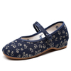 Femme Tissu Respirant Bouton Fleurs Ethnique Soft Comfy Old Peking Shoes