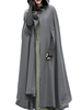 Femmes À Capuche Style Cheville Longueur Laine Long Manteau Lâche Manteaux Sans Manches