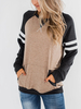 Femmes à rayures latérales longues manches raglan Swearshirts sport décontracté