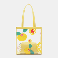 Femmes 2Pcs Étanche Transparent Imprimé Fruit PVC Multi-Carry Sac À Main Fourre-Tout