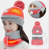 Femmes 3 pièces USB charge chauffage chaud en plein air hiver cou et protection du visage tricoté chapeau écharpe masque