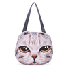 Femmes 3D chien chat chatte visage sac à main mignon shopping fourre-tout sac à bandoulière