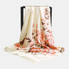 Femmes 90 cm Imitation Soie Floral Unique Motif Créatif Élégant Multi-usages Garder Au Chaud Large Carré Écharpe Châle