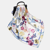 Femmes 90cm Imitation Soie Fleurs Motif Élégant Multi-usages Garder Au Chaud Large Carré Écharpe Châle