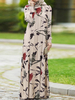 Femmes Abaya Kaftan Manches Bouffantes Étagé Rétro Loisirs Floral Cheville Longueur Robe