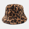 Femmes Agneau Cheveux Chaud Soft Motif Léopard Personnalité Décontractée Chapeau De Seau