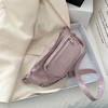 Femmes Alligator Croc Pattern Chaînes Multi-Carry Belt Chest Bag Crossbody Bag