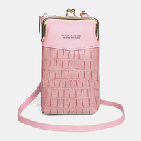 Femmes Alligator Motif En Relief Vertical Grande Capacité Zipper Portefeuille Portable 6, 5 Pouces Téléphone Sac Sac À Ba