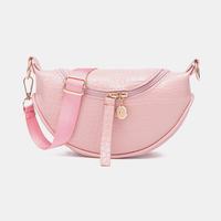 Femmes Alligator Semi-cercle Saddle Bag Crossbody Bag Leisure Chest Bag