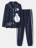 Femmes Allover Starry Sky Ensembles de pyjamas à revers en coton à col à revers