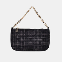 Femmes Argyle Fashion Chains Casual PU Sac à bandoulière