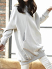 Femmes automne lâche pull couleur unie longue robe sweat