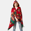 Femmes Bohème Etnic Style Imiation Cachemire Corne Boucle Hiver En Plein Air Garder Au Chaud Châle Avec Un Chapeau D&39