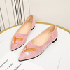 Femmes bout pointu en daim oiseau brodé décor chaussures plates