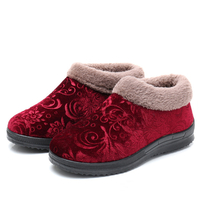 Femmes Bout Rond Casual Dot Imprimer Doublure De Fluff Chaud Bottines En Coton Plates Confortables