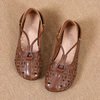 Femmes Bout Rond Respirant Évider Confortable Plat Casual Mocassins Chaussures
