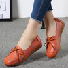 Femmes bowknot fleurs impression confortable antidérapant Soft semelle en cuir décontractée mocassins