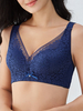 Femmes bretelles croisées beauté dos respirant mince sans fil dentelle dos soutien-gorge de fermeture