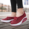 Femmes brèves en tissu solide respirant Soft chaussures de sport décontractées rembourrées à semelle à bascule