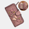 Femmes Butterfly Four Fold Wallet Purse 14 Fente pour carte 5, 5 pouces Sac de téléphone
