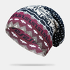 Femmes cachemire à double usage motif de Style ethnique couleur contrastante garder au chaud bonnet extérieur Turban éch