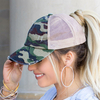 Femmes Camouflage Coton Respirant Mesh Criss-cross Hallow Out Baseball Hat