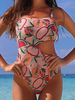 Femmes Cartoon Fruit Print Cut Out Bretelles réglables One pièce Maillots de bain de plage