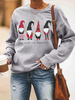 Femmes Cartoon Santa Claus Print Pull de Noël à manches longues Sweatshirts