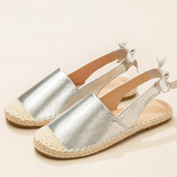 Femmes Casual Bout fermé Bowknot Talon Espadrille Épissage Appartements Sandales De Pêcheur