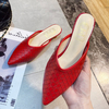 Femmes Casual Bout Pointu Tressé Dos Nu Cone Talons Chaussures