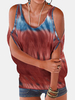 Femmes Casual Cold Shoulder Crew Neck Tie-dye Print Chemises amples