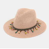 Femmes écran solaire vacances plage chapeau de soleil gland décoration élégant chapeau de jazz chapeau de paille