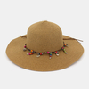 Femmes écran solaire vacances plage chapeau de soleil pliable élégant bord sauvage bijou chaîne décoration chapeau de pa