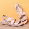 Femmes Élastique Bande Bout Ouvert Soft Semelle Bout Ouvert Boucle Casual Summer Beach Sandales Plates