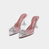 Femmes Strass Transparent Slingback Fashion Party Talons hauts Pompes