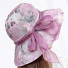 Femmes Été Sun Hat Fleurs Inkjet Wide Brim Floppy Bucket Hat chapeau de visière de voyage de plage