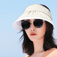 Femmes été voyage en plein air UV Protection sauvage bord visière chapeau de soleil vide chapeau haut de forme visière c