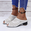 Femmes évider talon bas confortable Soft semelle décontractée sandales
