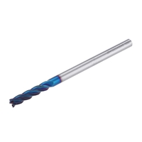 Fraise à nez rond 4/6/8mm HRC60 4 cannelures NACO fraise en bout à revêtement bleu