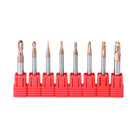 Fraise en carbure à nez de bille 2 cannelures R0.5-3mm AlTiN revêtement fraise en bout HRC58 outil CNC