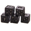 FS-01 Lot de 5 dés Black Skull Grinning Skull Deluxe Devil Poker Dice Gothic Gambling