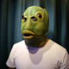 Fête Cosplay drôle Halloween Latex mignon mascarade caoutchouc poisson masque pleine tête vert poisson tête masque Anima