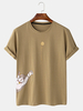 Funny Cat Cartoon Crew Neck respirant Loose Fit T-shirts Casaul