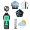 FUYI FY856 Anémomètre numérique Anémomètre portable Thermomètre Gauge de vitesse du vent Compteur dénergie LCD Aném