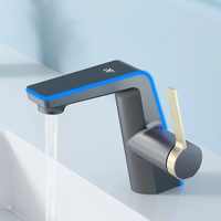 G1/2 Digital Display Water Temperature Icicle Water Cooling Tropical Atmosphere Light Basin Faucet Toilet Bathroom House
