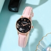 GADYSON A0Q19 mode femmes montre lumière de luxe en trois dimensions verre taillé cadran bracelet en cuir montre à Quart